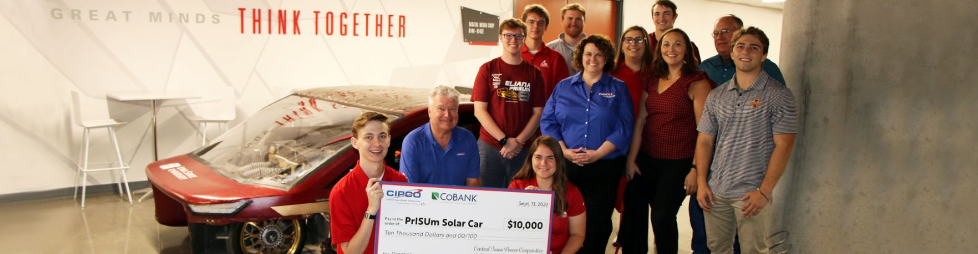 ISU Prisum Solar Car check donation